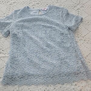 Elegant Lace Women’s Top - Light Blue